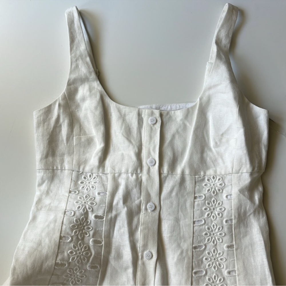 Reiss Cream Eyelet Midi Dress - Picture 5 of 12